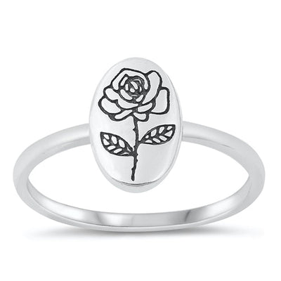 Sterling Silver Oxidized Rose Ring