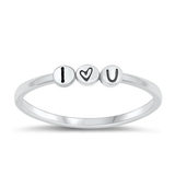 Sterling Silver Oxidized I Love You Ring