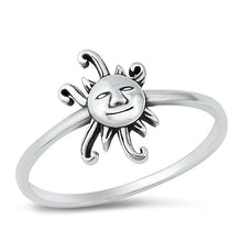 Load image into Gallery viewer, Sterling Silver Oxidized 12.5mm Sun Ring