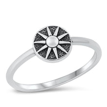 Load image into Gallery viewer, Sterling Silver Oxidized 7.7mm Sun Ring