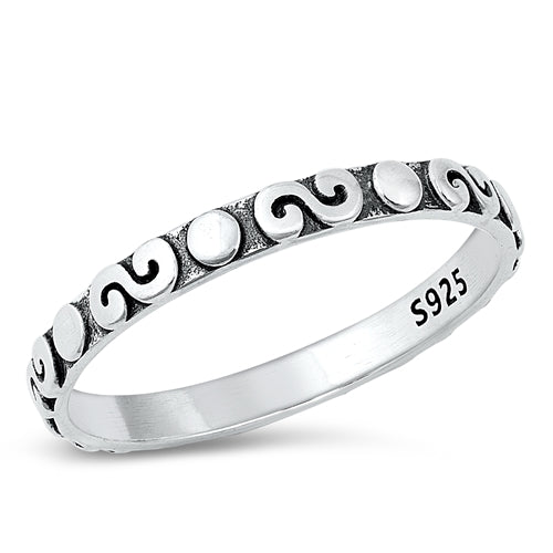 Sterling Silver Oxidized Spirals Ring