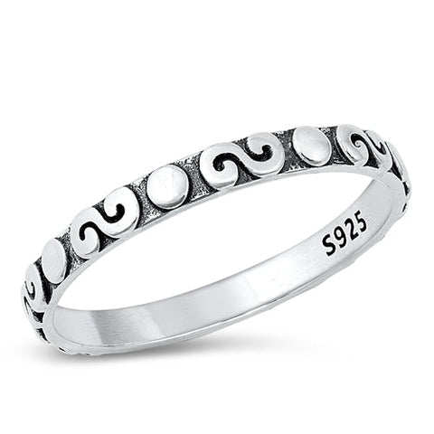 Sterling Silver Oxidized Spirals Ring