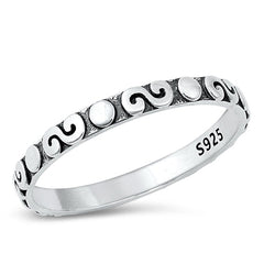 Sterling Silver Oxidized Spirals Ring