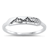 Sterling Silver Oxidized Mountains Ring