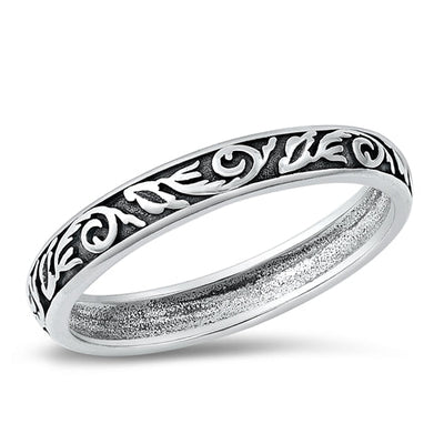 Sterling Silver Oxidized 3.3mm Ring