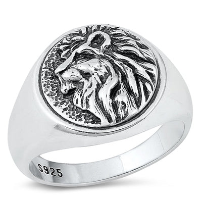 Sterling Silver Oxidized Lion Ring
