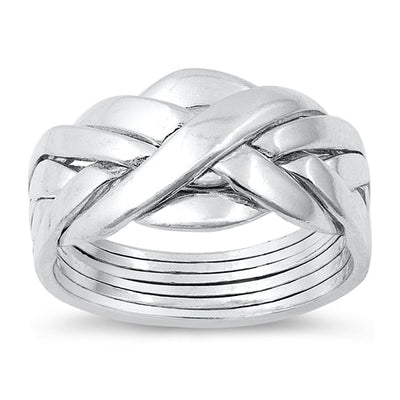 Sterling Silver High Polish Puzzle Ring