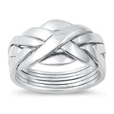 Sterling Silver High Polish Puzzle Ring