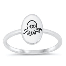 Load image into Gallery viewer, Sterling Silver Oxidized Oval Octopus Ring