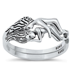 Sterling Silver Oxidized Lovers Ring