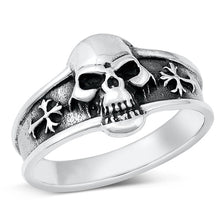 Load image into Gallery viewer, Sterling Silver Oxidized 13mm Skull Ring