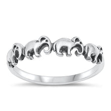 Load image into Gallery viewer, Sterling Silver Oxidized 4.5mm Elephants Ring