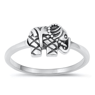 Sterling Silver Oxidized Elephant Ring