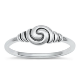Sterling Silver Oxidized Spiral Ring