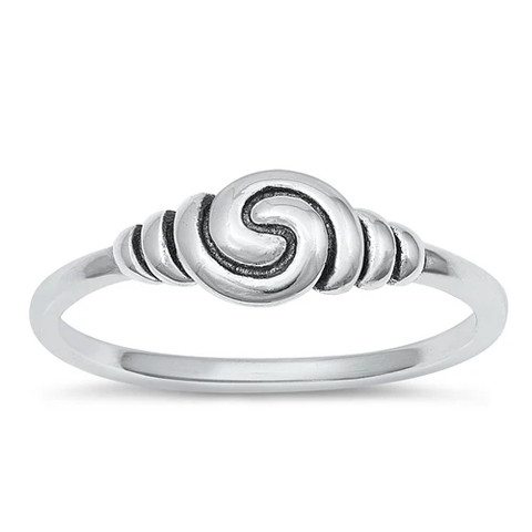Sterling Silver Oxidized Spiral Ring