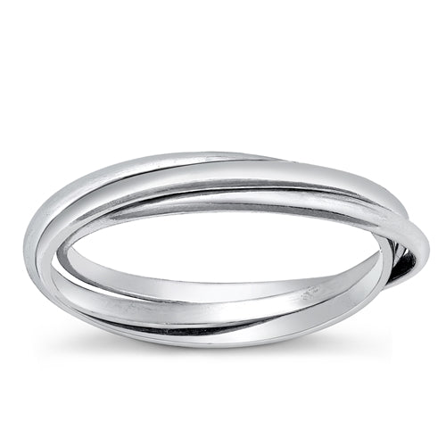 Sterling Silver Polished 3 1.5mm Band Rolling Ring