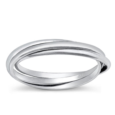 Sterling Silver Polished 3 1.5mm Band Rolling Ring