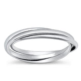Sterling Silver Polished 3 1.5mm Band Rolling Ring