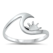 Load image into Gallery viewer, Sterling Silver Oxidized Wave And Sun Ring