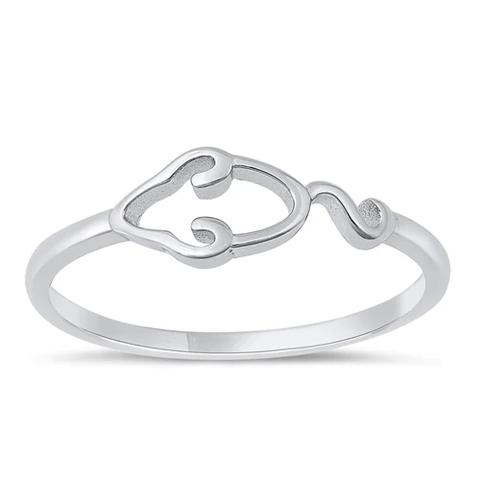 Sterling Silver Rhodium Plated Mouse Ring