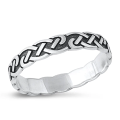 Sterling Silver Oxidized 3.9mm Celtic Ring