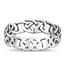 Load image into Gallery viewer, Sterling Silver Oxidized 5.8mm Celtic Ring