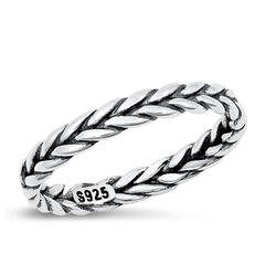 Sterling Silver Oxidized 3.2mm Ring