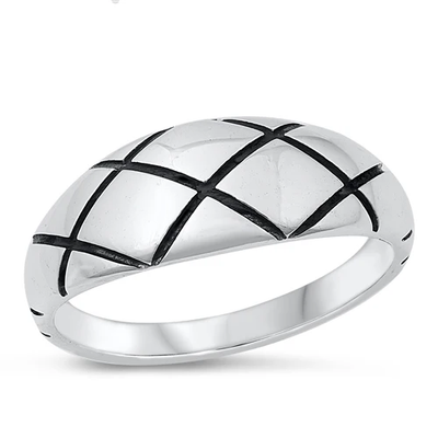 Sterling Silver Oxidized 8mm Ring