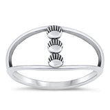Sterling Silver Oxidized Three Circles Ring