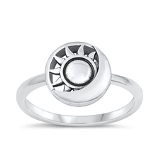 Load image into Gallery viewer, Sterling Silver Oxidized Sun And Moon Ring