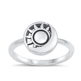 Sterling Silver Oxidized Sun And Moon Ring