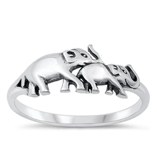 Load image into Gallery viewer, Sterling Silver Oxidized Elephants Ring
