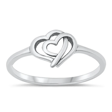 Load image into Gallery viewer, Sterling Silver Oxidized Hearts Ring