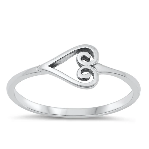 Sterling Silver Oxidized Heart Ring