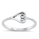 Sterling Silver Oxidized Heart Ring