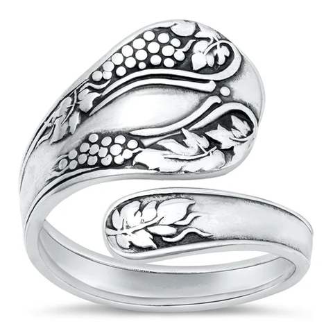 Sterling Silver Oxidized 19mm Spoon Ring