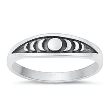 Load image into Gallery viewer, Sterling Silver Oxidized 5.3mm Moon Phases Ring