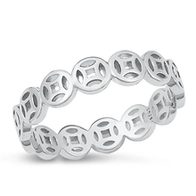 Load image into Gallery viewer, Sterling Silver Rhodium Plated Circles Ring