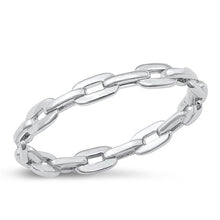 Load image into Gallery viewer, Sterling Silver Rhodium Plated Chain Ring