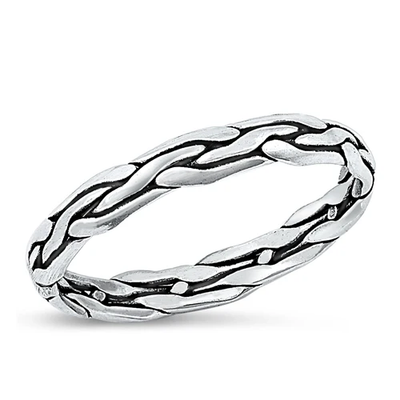 Sterling Silver Oxidized 3.2mm Braid Ring