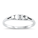Sterling Silver Oxidized 3.4mm Moon And Star Ring