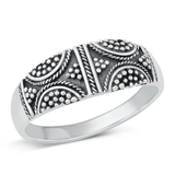 Sterling Silver Oxidized 7.5mm Bali Ring