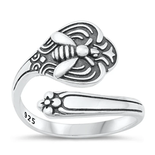 Load image into Gallery viewer, Sterling Silver Oxidized 18.3mm Bee Ring