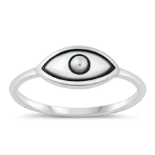 Load image into Gallery viewer, Sterling Silver Oxidized 7mm Evil Eye Ring