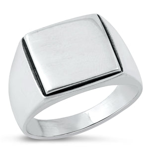 Sterling Silver Oxidized 14.3mm Signet Ring