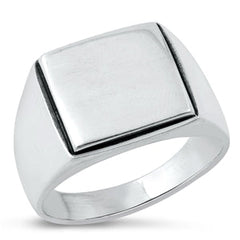 Sterling Silver Oxidized 14.3mm Signet Ring