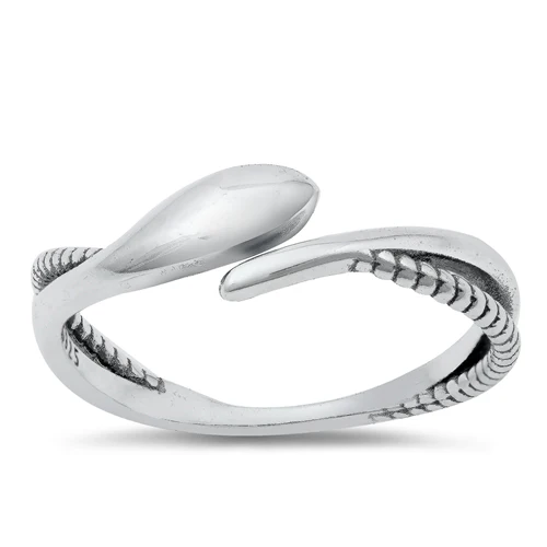 Sterling Silver Oxidized 6.7mm Snake Ring