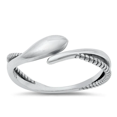 Sterling Silver Oxidized 6.7mm Snake Ring
