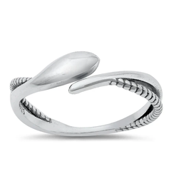 Sterling Silver Oxidized 6.7mm Snake Ring