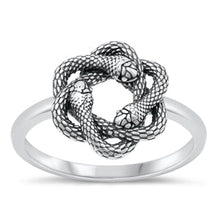 Load image into Gallery viewer, Sterling Silver Oxidized 13.7mm Snakes Ring